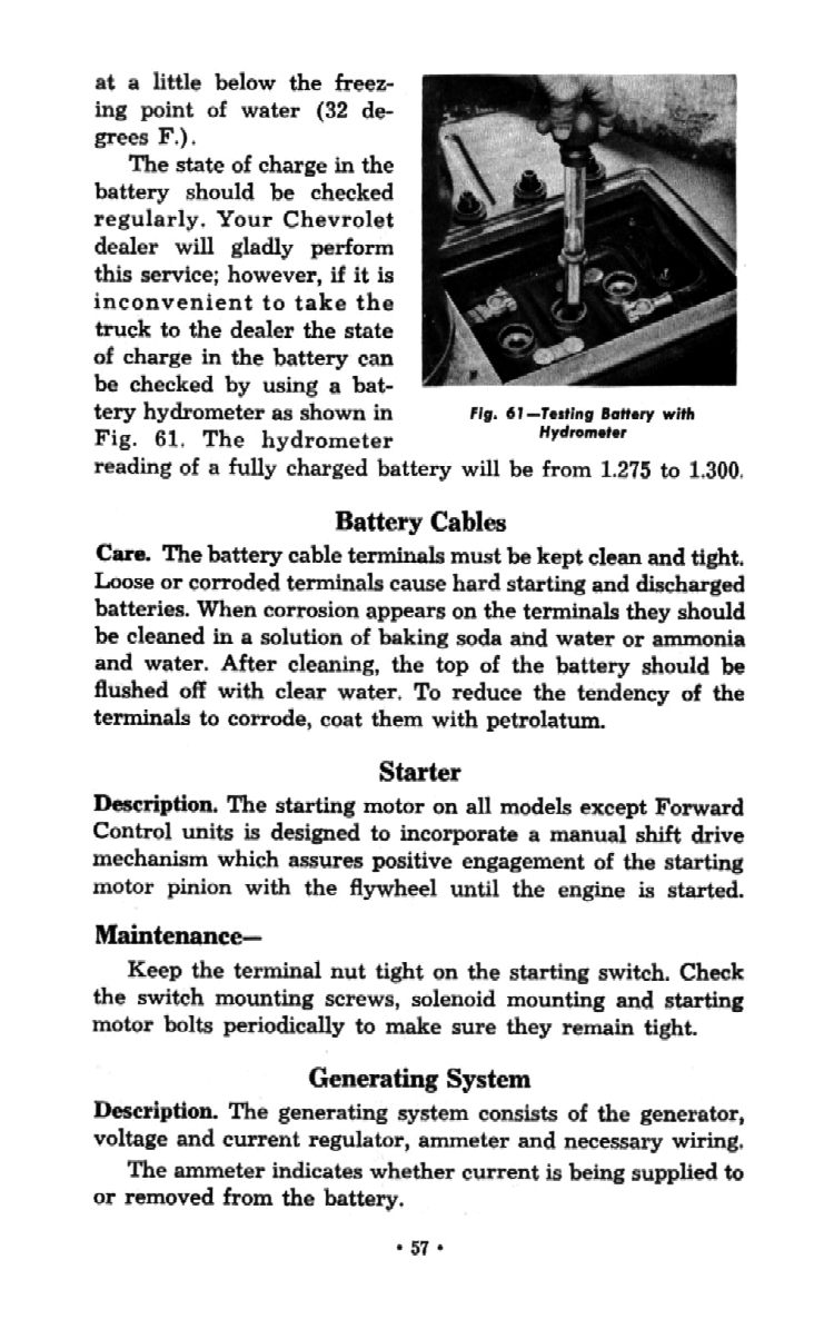 1954 Chevrolet Trucks Operators Manual Page 60
